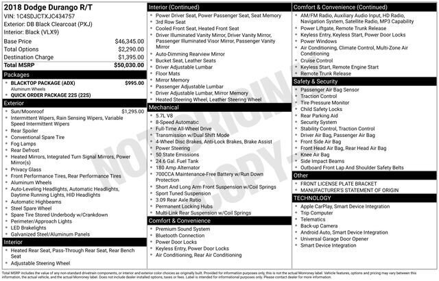 
 2018 Dodge Durango R/T w/ Apple Car Play and Navigation full									