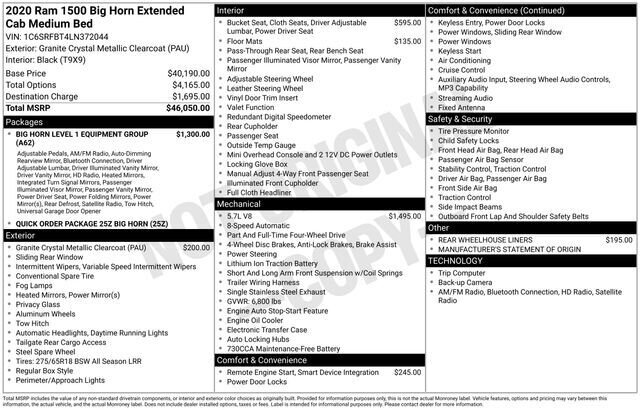 
 2020 RAM 1500 Big Horn/Lone Star full									