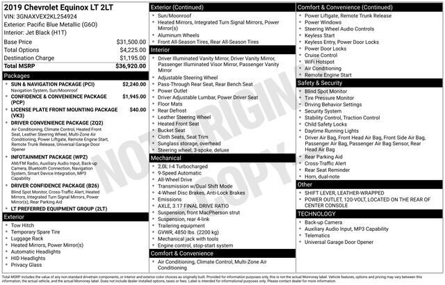 
 2019 Chevrolet Equinox LT w/ Apple Car Play and Navigation full									