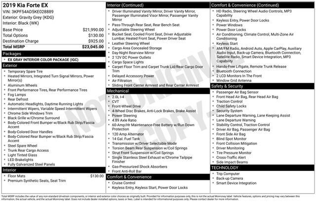 
 2019 Kia Forte EX w/ Apple Car Play full									