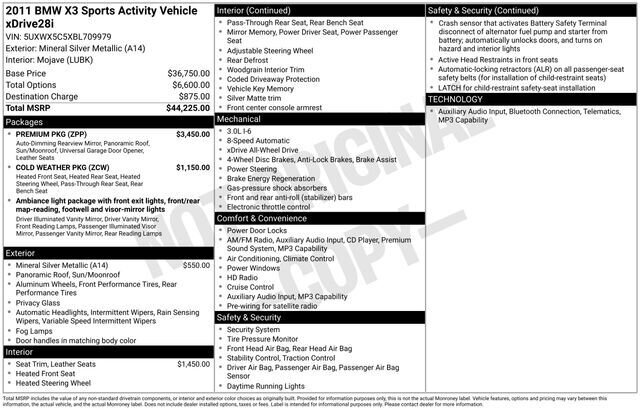 
 2011 BMW X3 xDrive28i full									