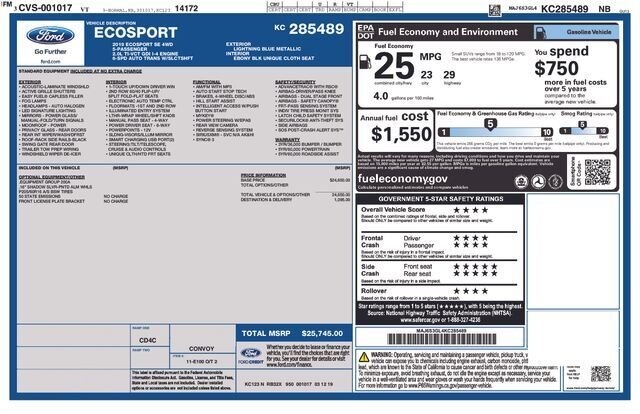 
 2019 Ford EcoSport SE full									