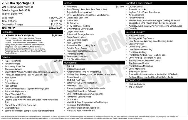 
 2020 Kia Sportage LX w/ Apple Car Play full									