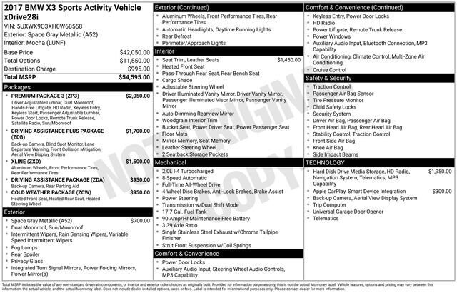 
 2017 BMW X3 xDrive28i full									