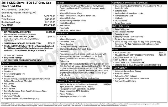 
 2016 GMC Sierra 1500 SLT full									