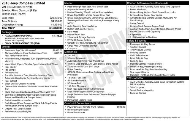 
 2018 Jeep Compass Limited w/ Navigation full									