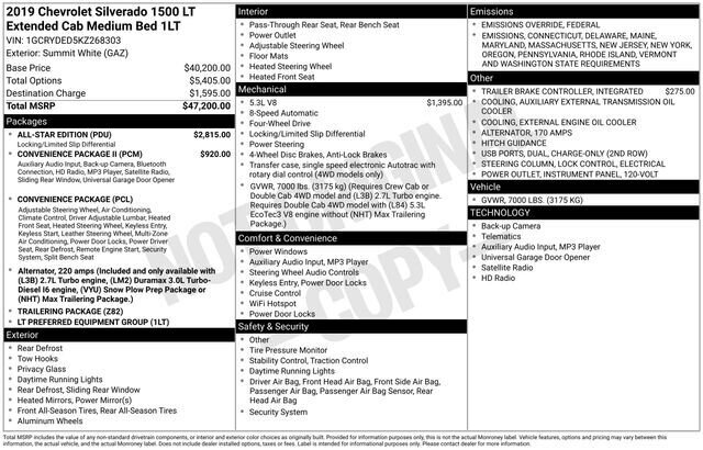 
 2019 Chevrolet Silverado 1500 LT w/ Apple Car Play full									