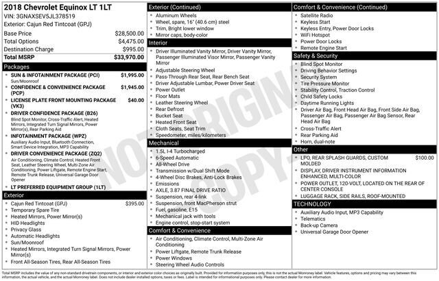 
 2018 Chevrolet Equinox LT full									