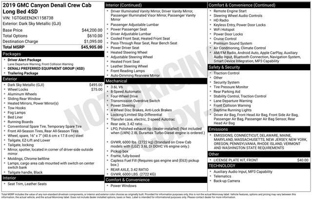 
 2019 GMC Canyon Denali w/ Apple Car Play and Navigation full									