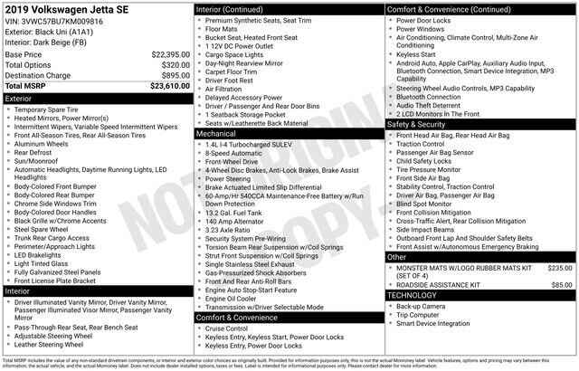 
 2019 Volkswagen Jetta 1.4T SE full									