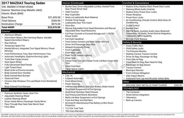 
 2017 Mazda Mazda3 Touring full									