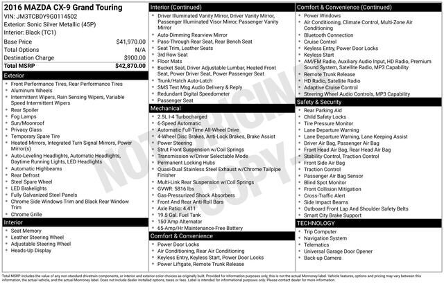 
 2016 Mazda CX-9 Grand Touring full									