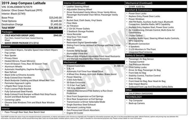 
 2019 Jeep Compass Latitude full									