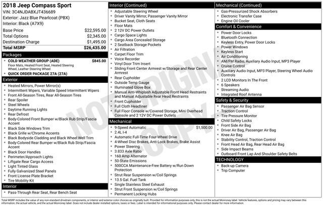 
 2018 Jeep Compass Sport full									