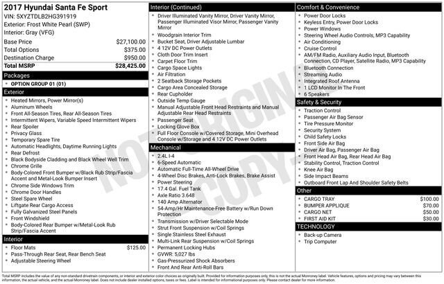 
 2017 Hyundai SANTA FE Sport 2.4 Base full									