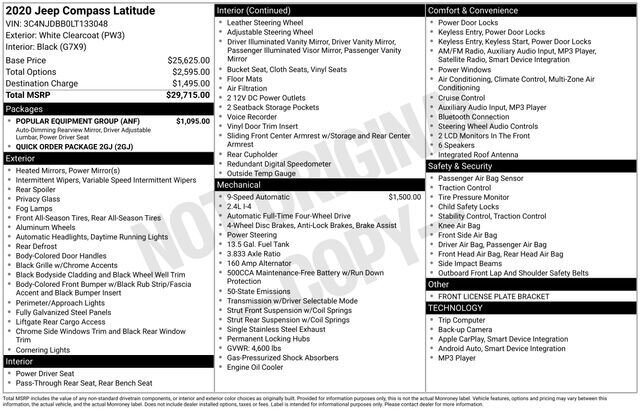 
 2020 Jeep Compass Latitude full									