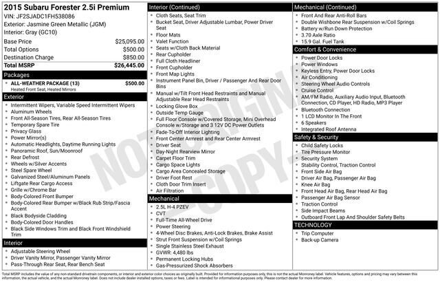 
 2015 Subaru Forester 2.5i Premium full									