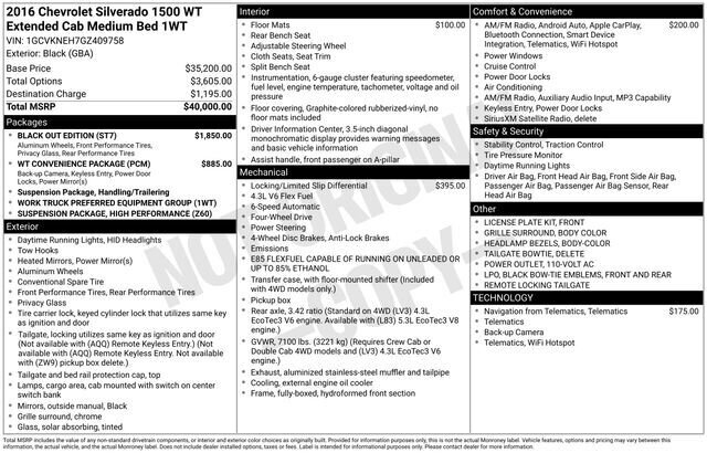 
 2016 Chevrolet Silverado 1500 WT full									