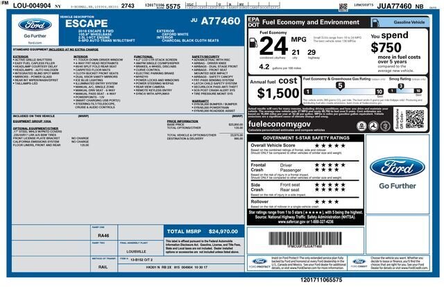 
 2018 Ford Escape S full									