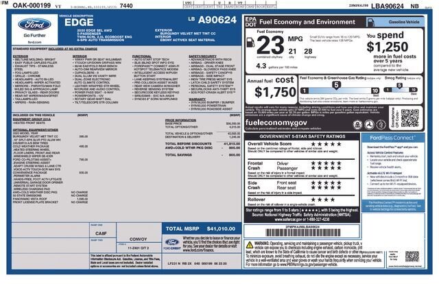
 2020 Ford Edge SEL full									