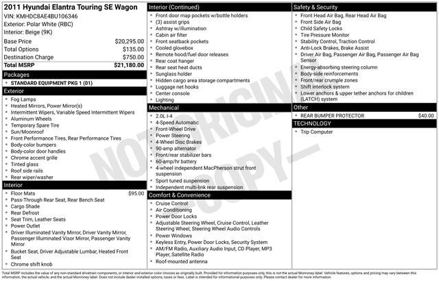 
 2011 Hyundai ELANTRA Touring SE full									