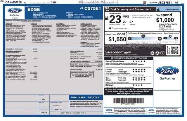 
 2018 Ford Edge SEL full									