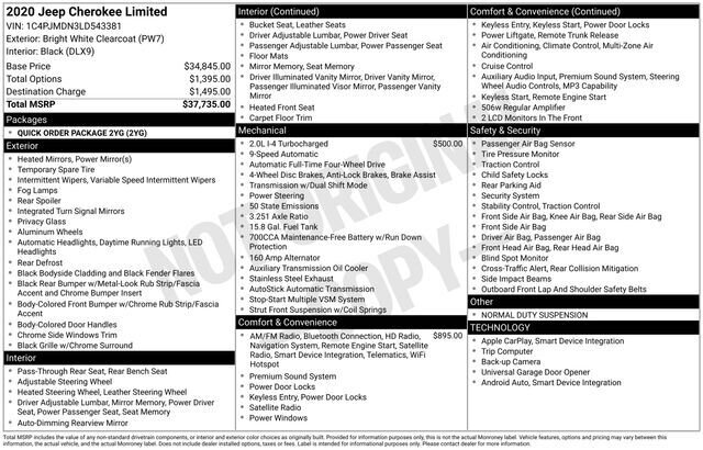 
 2020 Jeep Cherokee Limited full									