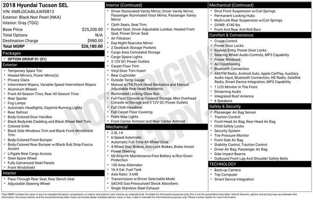 
 2018 Hyundai TUCSON SEL full									