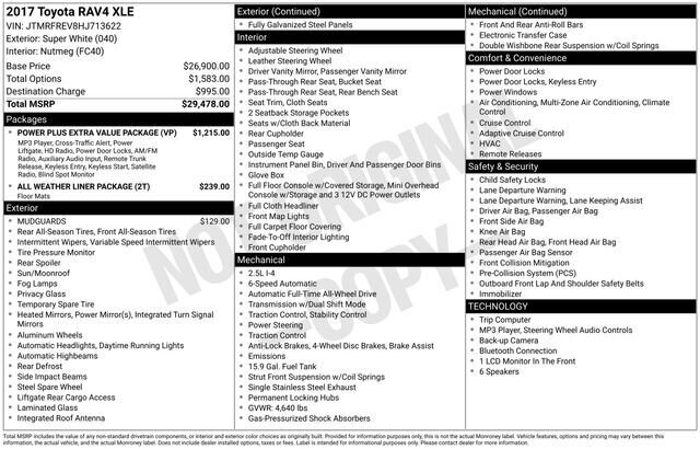 
 2017 Toyota RAV4 XLE full									