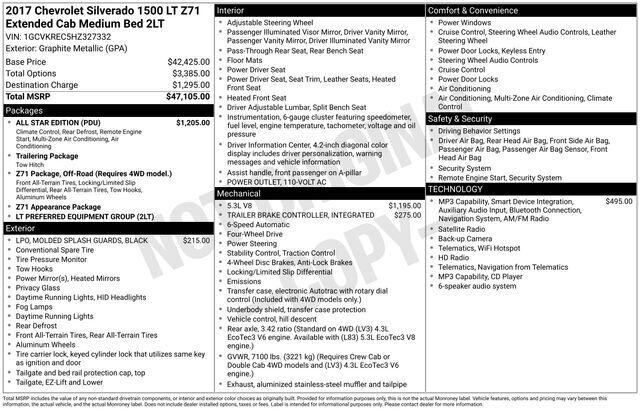 
 2017 Chevrolet Silverado 1500 LT LT2 full									