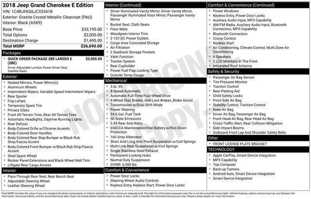 
 2018 Jeep Grand Cherokee Laredo E full									