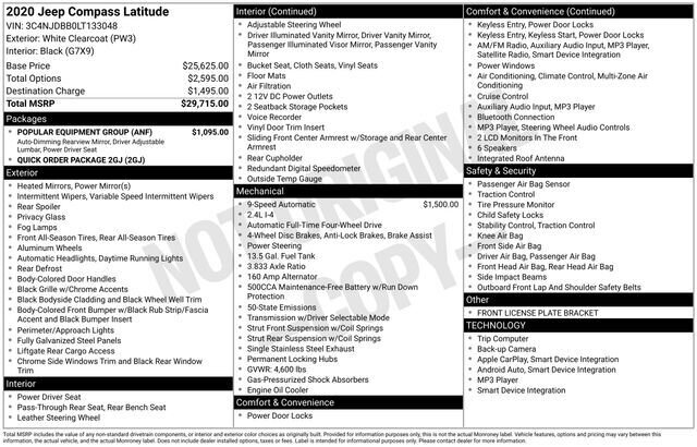 
 2020 Jeep Compass Latitude full									