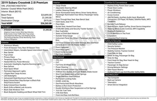 
 2019 Subaru Crosstrek 2.0i Premium full									