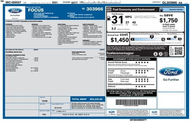 
 2016 Ford Focus SE full									