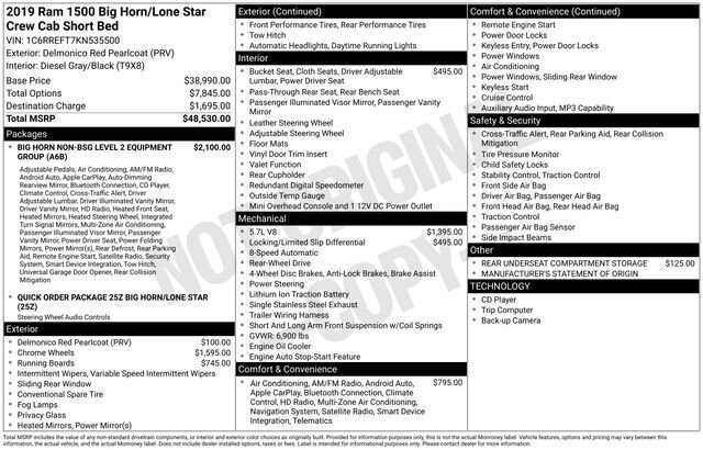 
 2019 RAM 1500 Big Horn/Lone Star full									