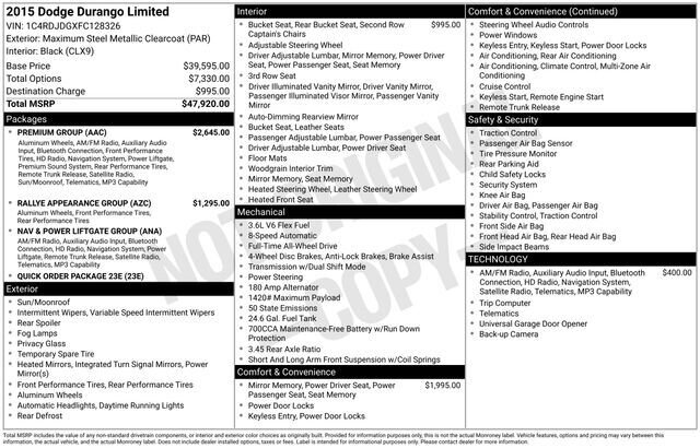 
 2015 Dodge Durango Limited full									