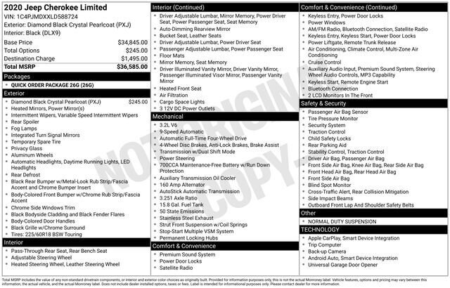 
 2020 Jeep Cherokee Limited full									