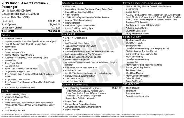 
 2019 Subaru Ascent Premium full									