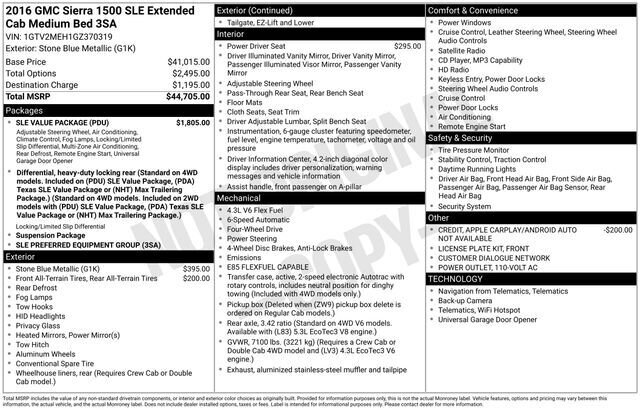 
 2016 GMC Sierra 1500 SLE full									