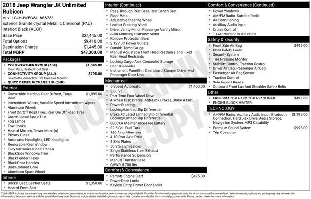 
 2018 Jeep Wrangler JK Unlimited Unlimited Rubicon full									