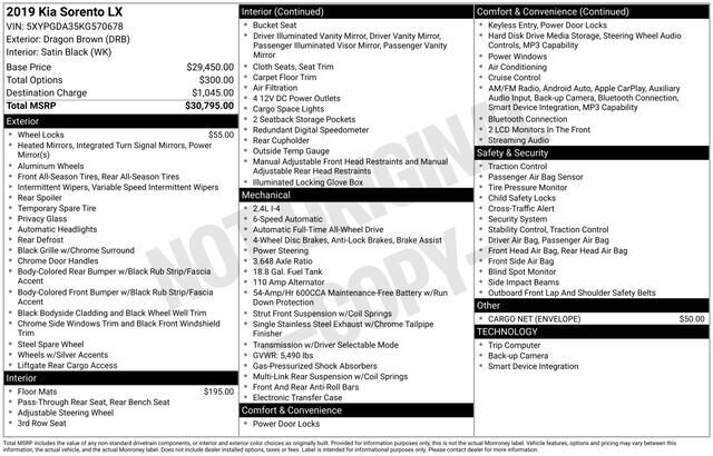 
 2019 Kia Sorento LX full									