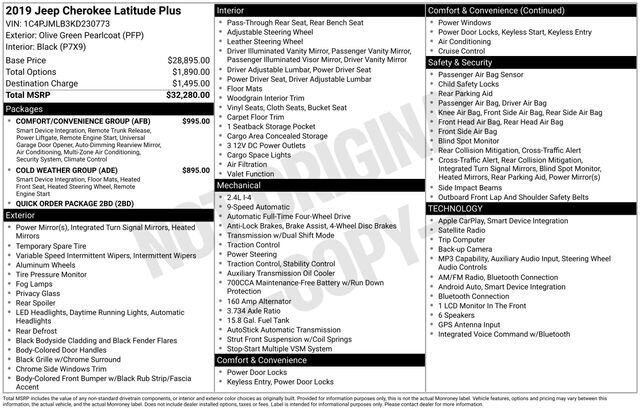 
 2019 Jeep Cherokee Latitude Plus full									