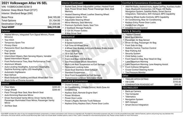 
 2021 Volkswagen Atlas SEL full									
