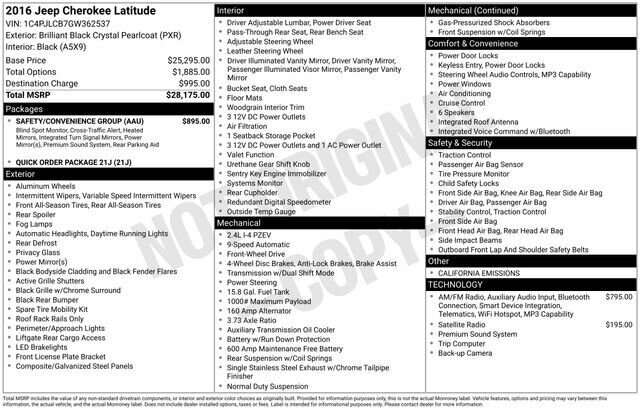 
 2016 Jeep Cherokee Latitude full									
