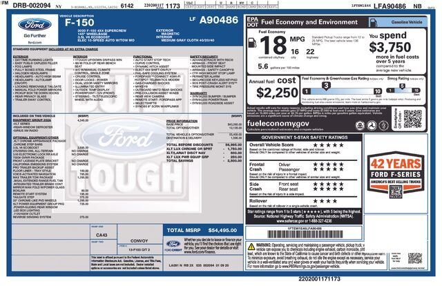 
 2020 Ford F-150 XLT full									