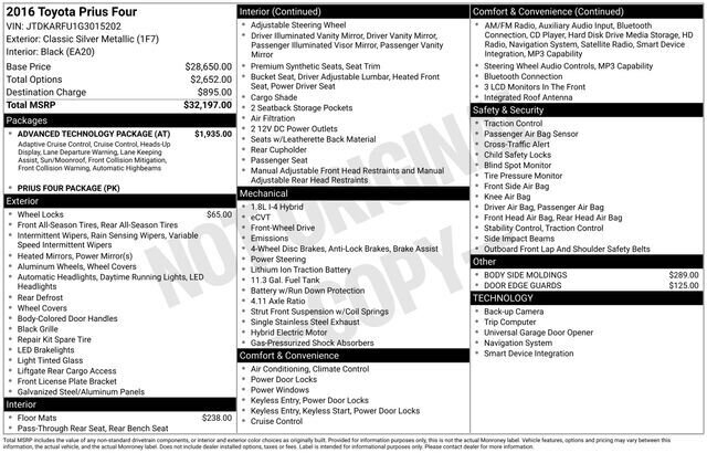 
 2016 Toyota Prius Four full									