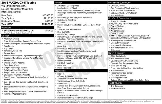 
 2014 Mazda CX-5 Touring full									