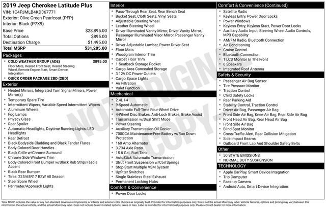 
 2019 Jeep Cherokee Latitude Plus full									