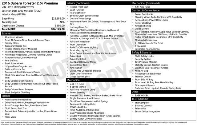 
 2016 Subaru Forester 2.5i Premium full									