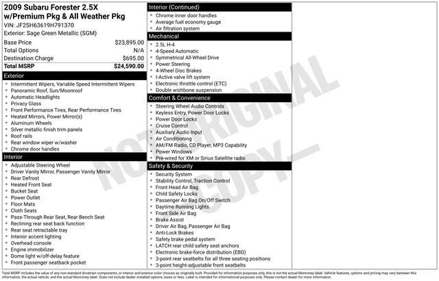 
 2009 Subaru Forester 2.5 X Premium full									